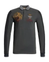 Aeronautica Militare Man Polo Shirt Grey Size L Cotton In Gray