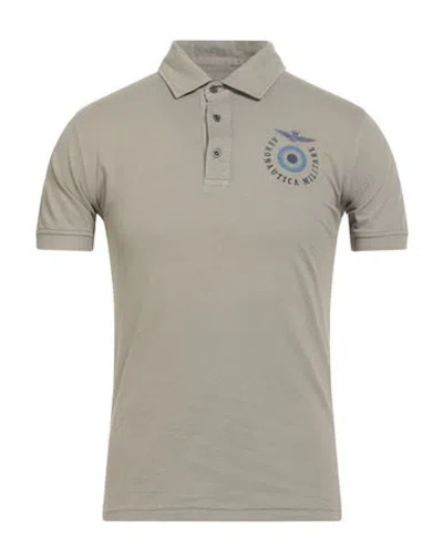 Aeronautica Militare Man Polo Shirt Grey Size S Cotton, Elastane In Gray