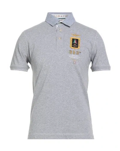 Aeronautica Militare Man Polo Shirt Light Grey Size M Cotton In Gray