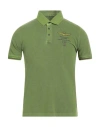 Aeronautica Militare Man Polo Shirt Lime Green Size S Cotton