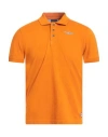 Aeronautica Militare Man Polo Shirt Mandarin Size S Cotton In Orange