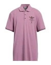 Aeronautica Militare Man Polo Shirt Mauve Size S Cotton In Purple