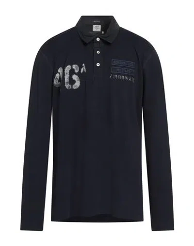 Aeronautica Militare Man Polo Shirt Midnight Blue Size 3xl Cotton In Black