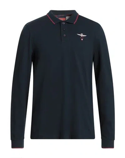 Aeronautica Militare Man Polo Shirt Midnight Blue Size 3xl Cotton