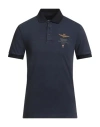 Aeronautica Militare Man Polo Shirt Midnight Blue Size M Cotton