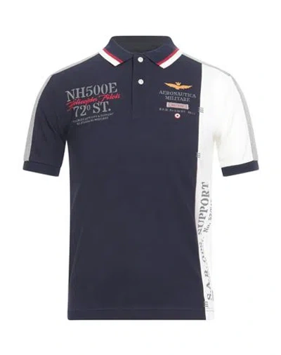 Aeronautica Militare Man Polo Shirt Midnight Blue Size S Cotton, Elastane