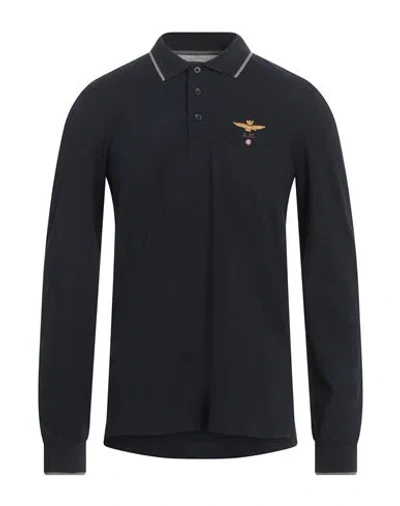 Aeronautica Militare Man Polo Shirt Midnight Blue Size S Cotton, Elastane
