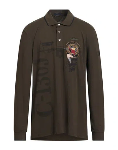 Aeronautica Militare Man Polo Shirt Military Green Size 3xl Cotton