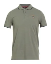 Aeronautica Militare Man Polo Shirt Military Green Size S Cotton