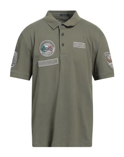 Aeronautica Militare Man Polo Shirt Military Green Size Xl Cotton, Elastane