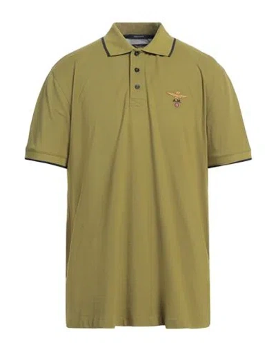 Aeronautica Militare Man Polo Shirt Military Green Size Xxl Cotton