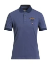 Aeronautica Militare Man Polo Shirt Navy Size M Cotton In Blue
