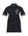 Aeronautica Militare Man Polo Shirt Navy Size M Cotton, Elastane In Black