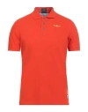 Aeronautica Militare Man Polo Shirt Orange Size S Cotton