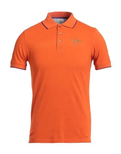 Aeronautica Militare Man Polo Shirt Orange Size S Cotton