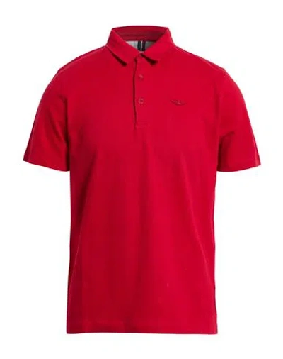 Aeronautica Militare Man Polo Shirt Red Size L Cotton, Elastane