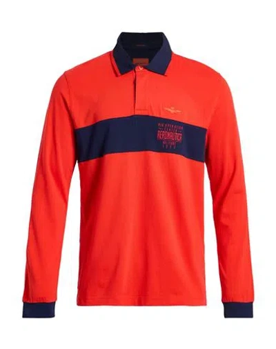 Aeronautica Militare Man Polo Shirt Red Size Xxl Cotton