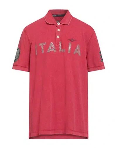 Aeronautica Militare Man Polo Shirt Red Size Xxl Cotton