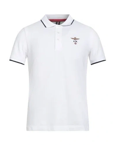 Aeronautica Militare Man Polo Shirt White Size S Cotton