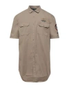 Aeronautica Militare Man Shirt Beige Size Xxl Cotton In Neutral