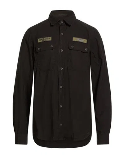 Aeronautica Militare Man Shirt Black Size Xl Cotton