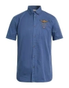 Aeronautica Militare Man Shirt Blue Size S Cotton