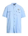 Aeronautica Militare Man Shirt Light Blue Size 4xl Cotton In Blue