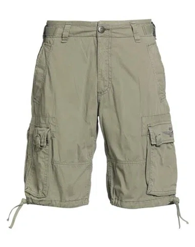 Aeronautica Militare Man Shorts & Bermuda Shorts Khaki Size 28 Cotton In Green