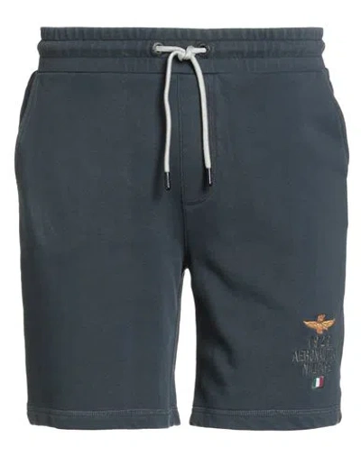 Aeronautica Militare Man Shorts & Bermuda Shorts Navy Size S Cotton In Blue