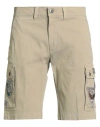 Aeronautica Militare Man Shorts & Bermuda Shorts Sage Green Size 32 Cotton, Elastane In Neutral