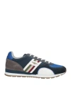 Aeronautica Militare Man Sneakers Navy Size 11 Leather, Textile Fibers In Blue