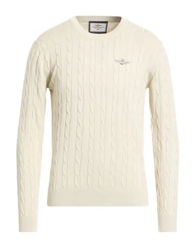 Aeronautica Militare Man Sweater Cream Size Xxl Cotton In Multi