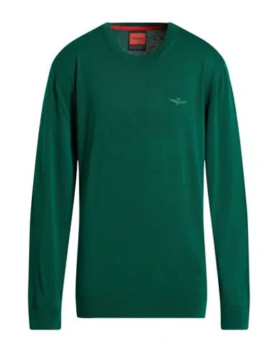 Aeronautica Militare Man Sweater Emerald Green Size 3xl Cotton