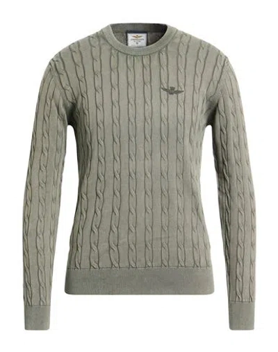 Aeronautica Militare Man Sweater Military Green Size Xxl Cotton In Gold