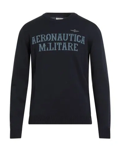Aeronautica Militare Man Sweater Navy Size L Cotton In Blue