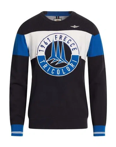 Aeronautica Militare Man Sweater Navy Size L Cotton In Multi