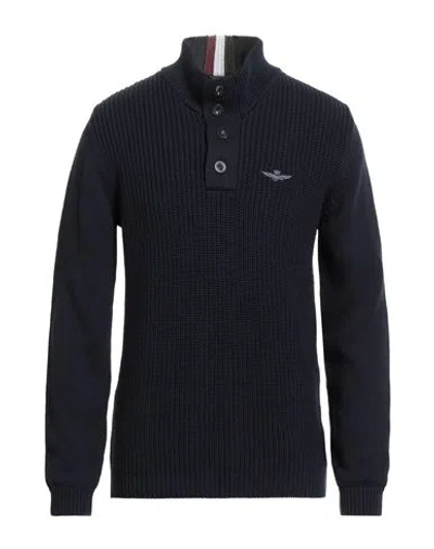 Aeronautica Militare Man Sweater Navy Size Xxl Cotton In Blue