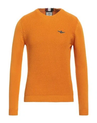 Aeronautica Militare Man Sweater Orange Size S Cotton