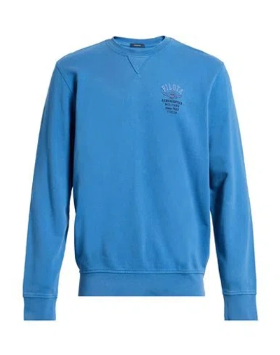 Aeronautica Militare Man Sweatshirt Azure Size Xxl Cotton In Blue