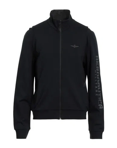 Aeronautica Militare Man Sweatshirt Black Size L Viscose, Polyamide, Elastane In Black