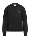 Aeronautica Militare Man Sweatshirt Black Size Xl Viscose, Polyamide, Elastane