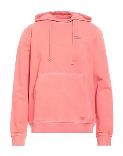 Aeronautica Militare Man Sweatshirt Coral Size Xxl Cotton, Elastane In Red