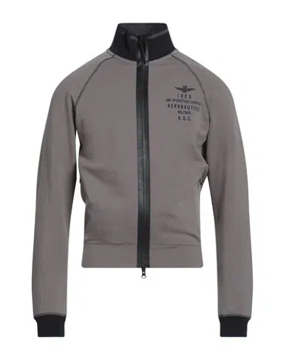 Aeronautica Militare Man Sweatshirt Grey Size S Cotton, Elastane In Gray