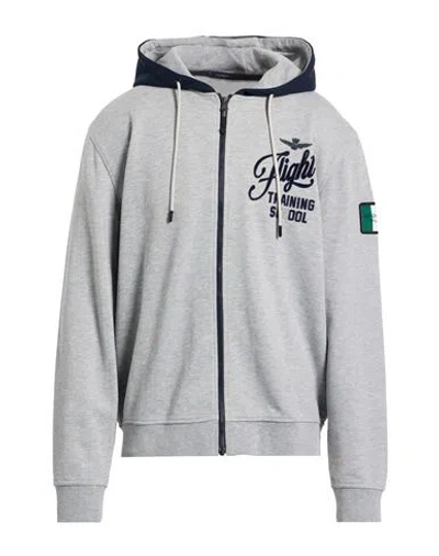 Aeronautica Militare Man Sweatshirt Grey Size Xxl Cotton In Gray