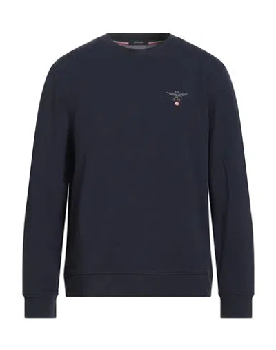Aeronautica Militare Man Sweatshirt Midnight Blue Size Xl Cotton, Elastane