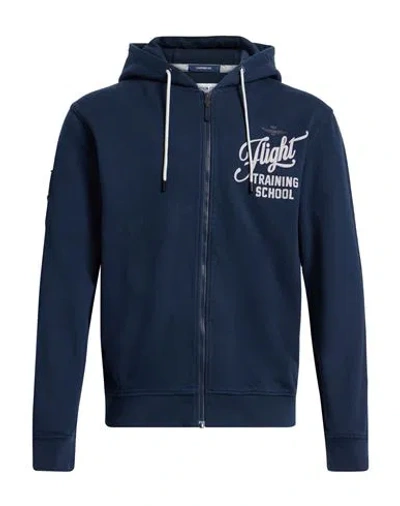 Aeronautica Militare Man Sweatshirt Midnight Blue Size Xxl Cotton
