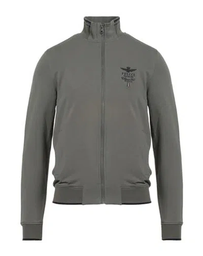 Aeronautica Militare Man Sweatshirt Military Green Size M Cotton, Elastane In Gray