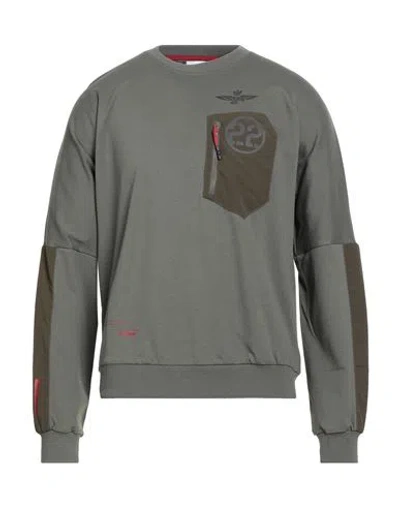 Aeronautica Militare Man Sweatshirt Military Green Size Xl Viscose, Polyamide, Elastane