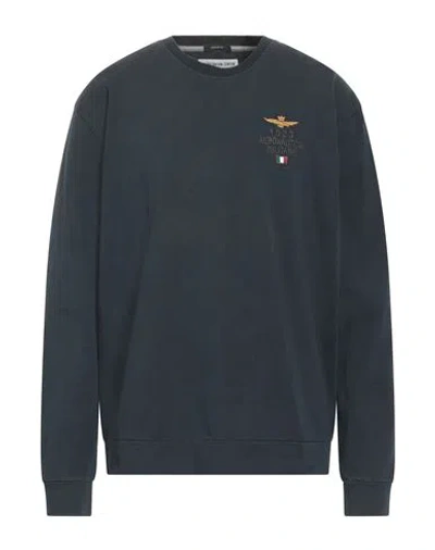Aeronautica Militare Man Sweatshirt Navy Size L Cotton In Blue