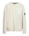 Aeronautica Militare Man Sweatshirt Off White Size 3xl Cotton, Polyester In Neutral